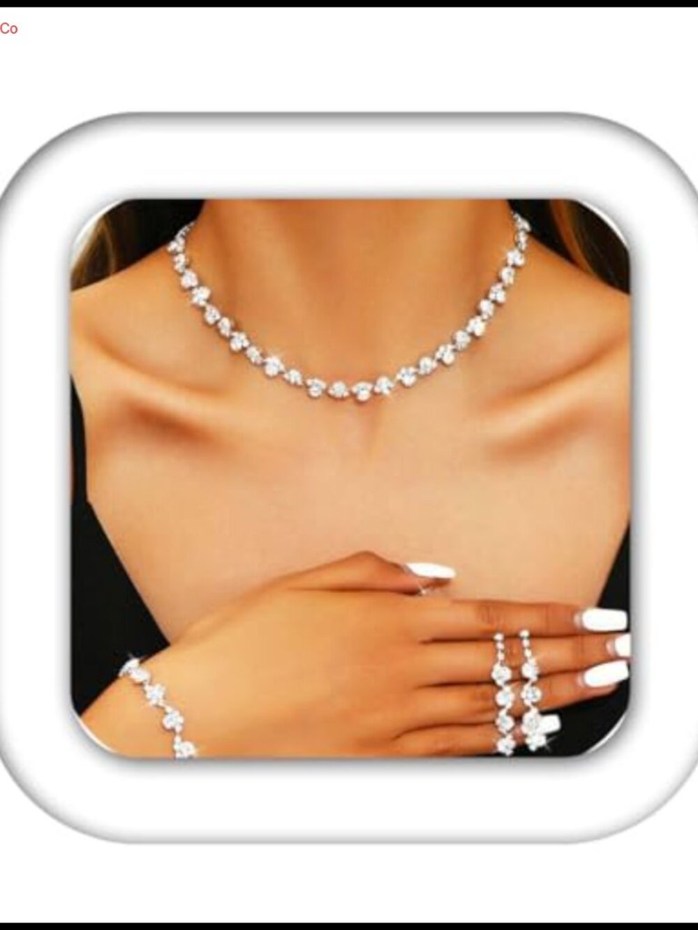 Crystal Rhinestone Bridal Wedding Jewelry Set Necklace Earrings Bracelet